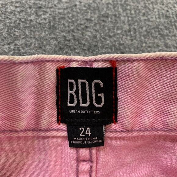 BDG Shorts Womens 24 Pink Carla High Waisted Cutoff Distressed Urban Outfitters - Picture 7 of 12